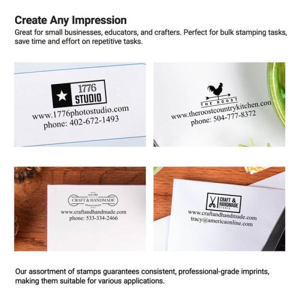 Custom 2 Line Rectangle Logo Stamp - alternate view