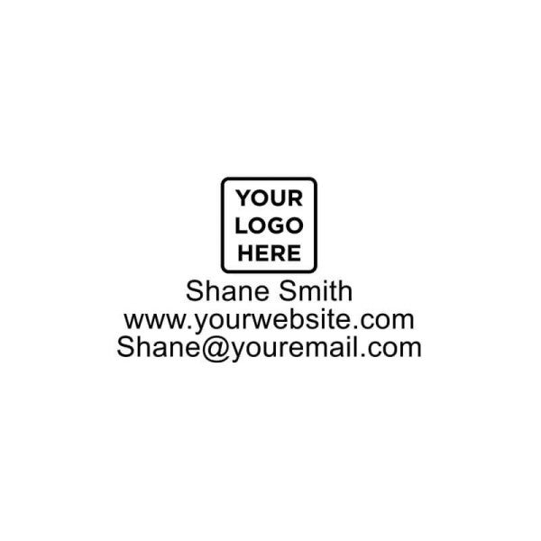 Custom 3 Line Rectangle Logo Stamp - alternate view