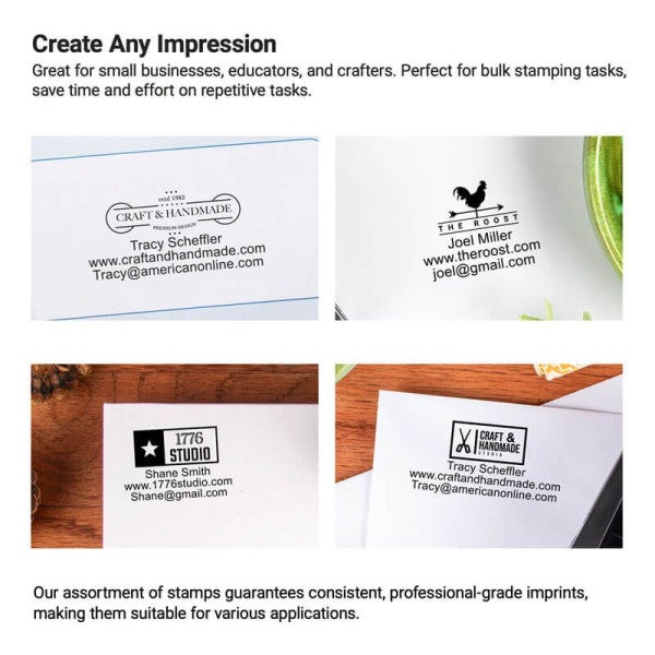 Custom 3 Line Rectangle Logo Stamp - alternate view