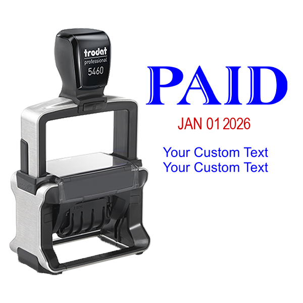 Trodat Professional Paid Date Stamp with Custom Text - alternate view