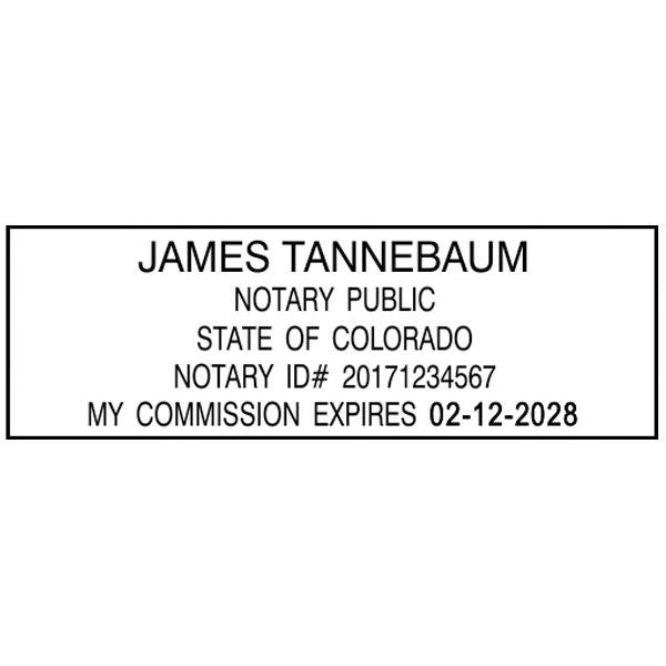 Colorado Pink Rectangle Notary Stamp - alternate view
