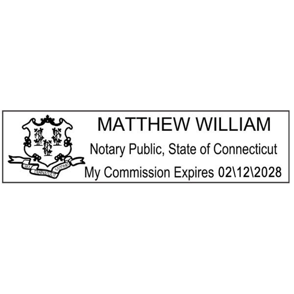 Connecticut Pink Rectangle Notary Stamp - alternate view