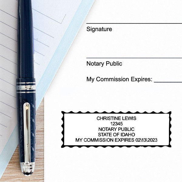 Idaho with Expiration Pink Rectangle Notary Stamp - alternate view