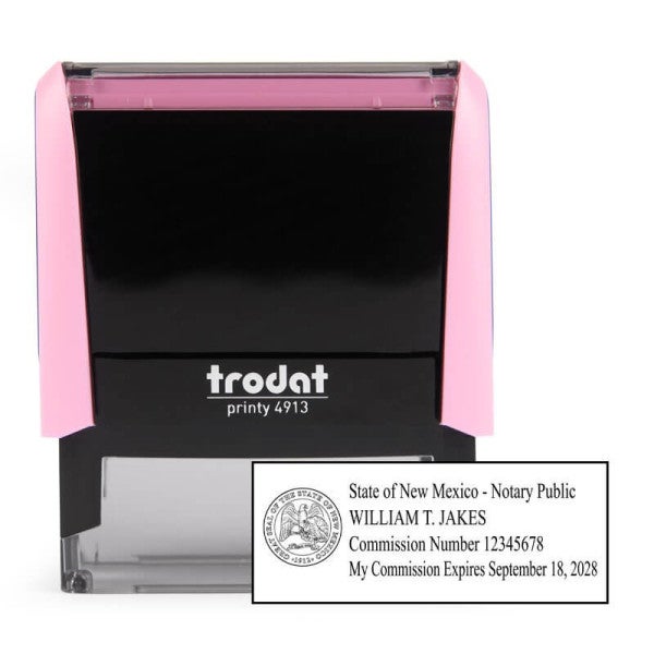 New Mexico Pink Rectangle Notary Stamp