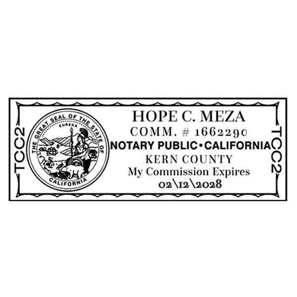 California Rectangle Notary Seal - alternate view