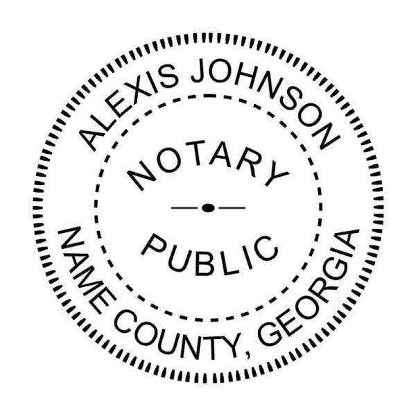 Georgia Round Notary Public Stamp - alternate view