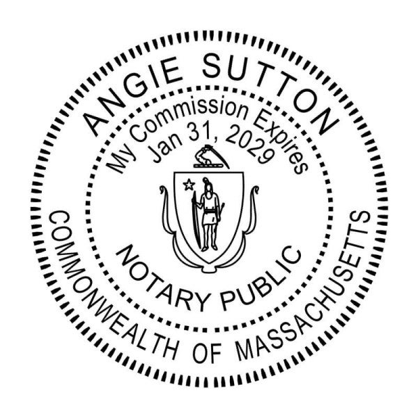 Massachusetts Round Notary Stamp - alternate view