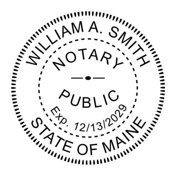 Maine Round Notary Stamp - alternate view