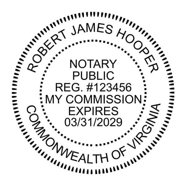 Virginia Round Notary Stamp - alternate view