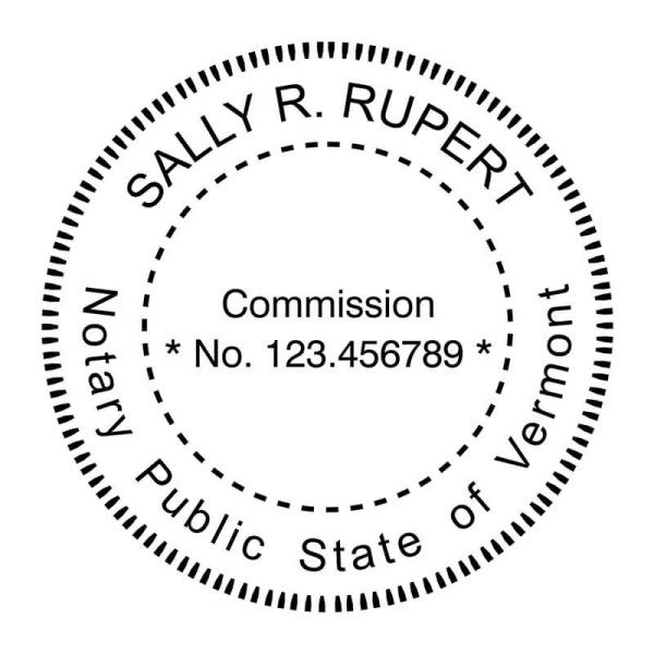 Vermont Round Notary Stamp - alternate view