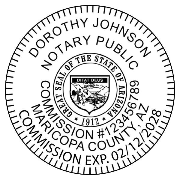 Arizona Pink Round Notary Stamp - alternate view