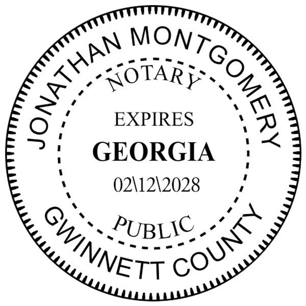 Georgia with Expiration Date Pink Round Notary Stamp - alternate view