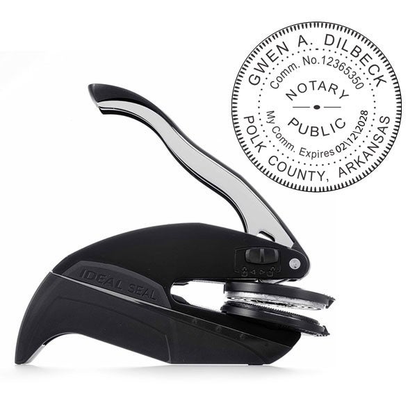 Arkansas Notary Round Seal Embosser and Impression