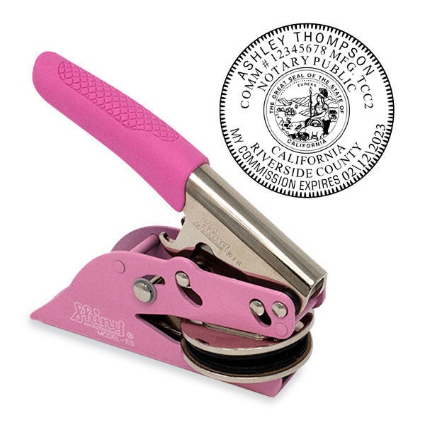 California Notary Pink Seal Embosser - Round