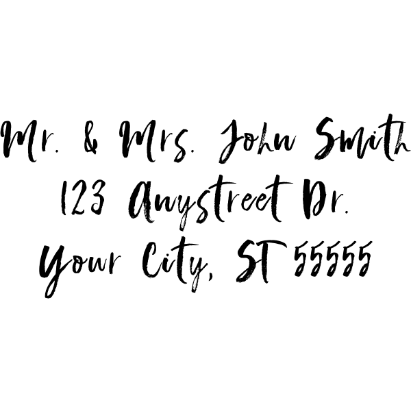 Script Custom 3 Line Stamp Imprint Example