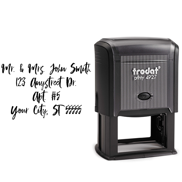 Script Custom 4 Line Stamp