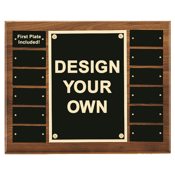 12 Plate 12" x 15" Perpetual Plaque with Center Frame