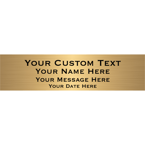 Custom Four Line Brass Plates | 2" x 8"