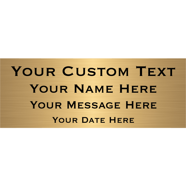 Custom Four Line Brass Plates | 3" x 8"