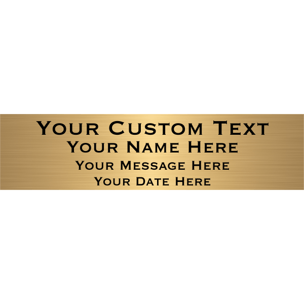 Custom Four Line Brass Plates | 3" x 12"
