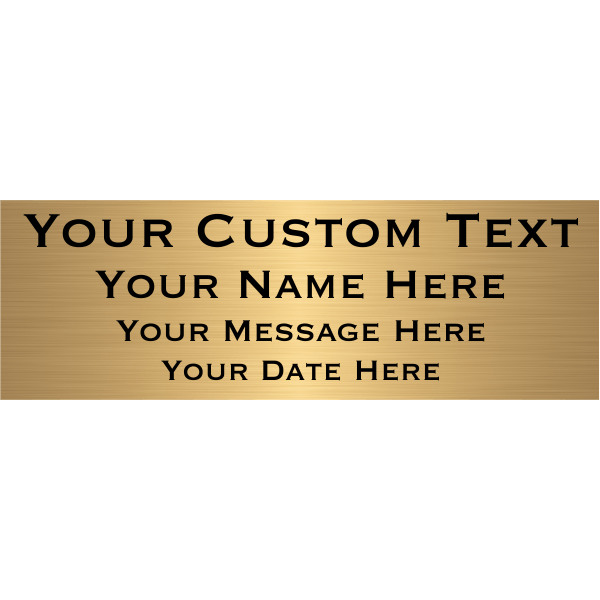 Custom Four Line Brass Plates | 4" x 12"