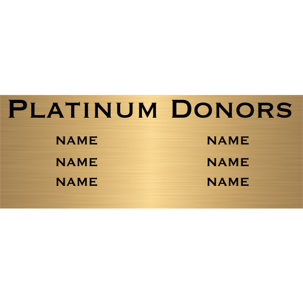 6 Name Brass Plates | 3" x 12"