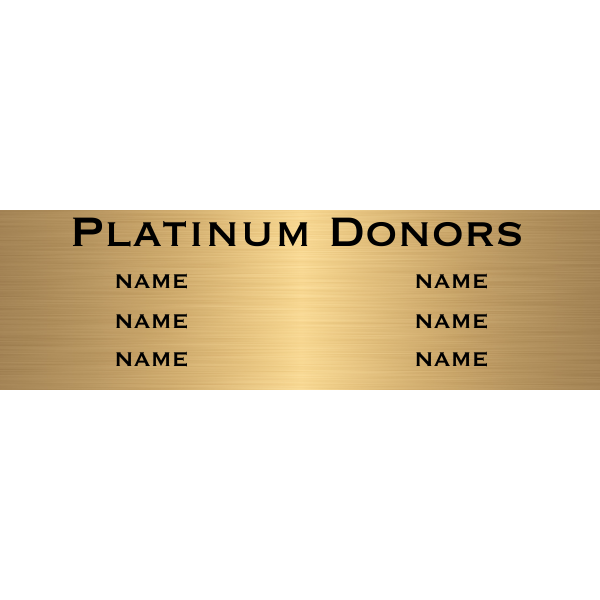6 Name Brass Plates | 6" x 20"