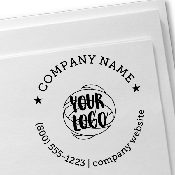 Custom Text Logo European Wood Handle Stamp - alternate view