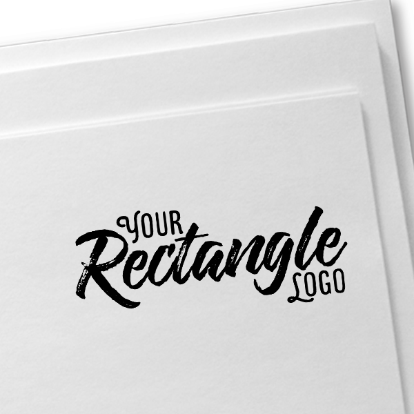 Custom Small Rectangle Logo Hand Stamp - alternate view