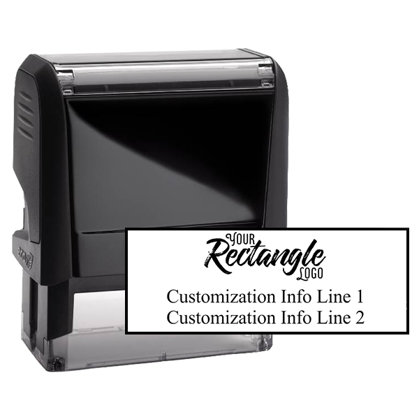 Rectangle Logo Custom Stamp with Two Lines of Text