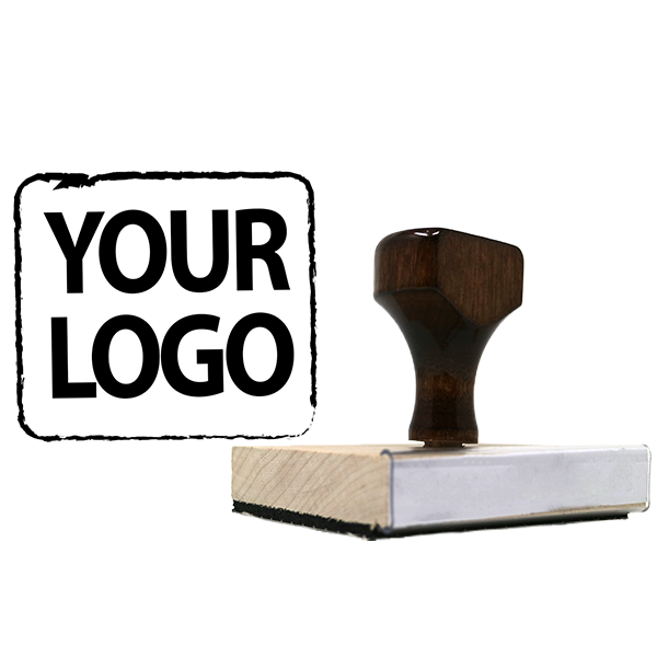 Large Wood Handle Custom Logo Stamp - alternate view