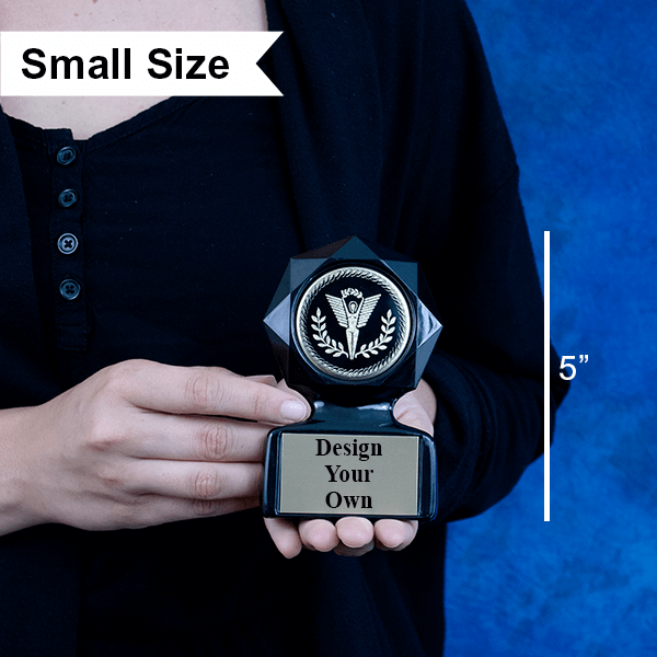 Victory Sculpted Small Black Star Trophy Award - alternate view