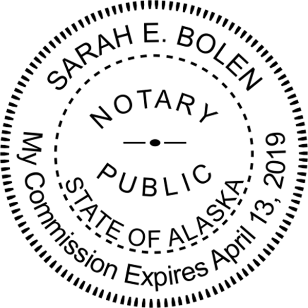 Alaska Round Pink Notary Seal - alternate view