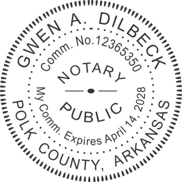 Arkansas Round Pink Notary Seal - alternate view
