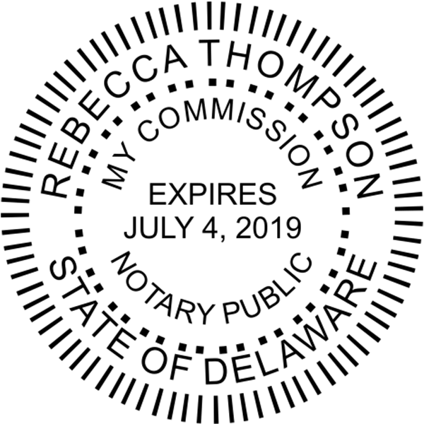 Delaware Round Pink Notary Seal - alternate view