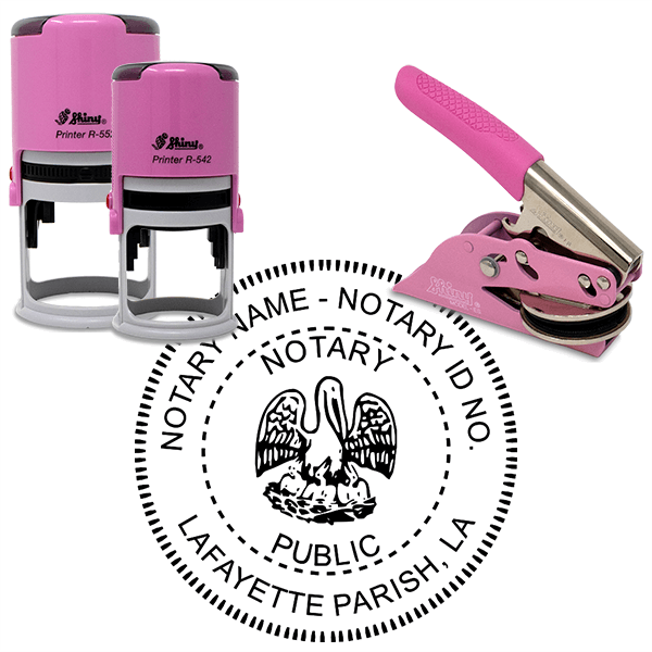 Louisiana Notary Pink - Round Design