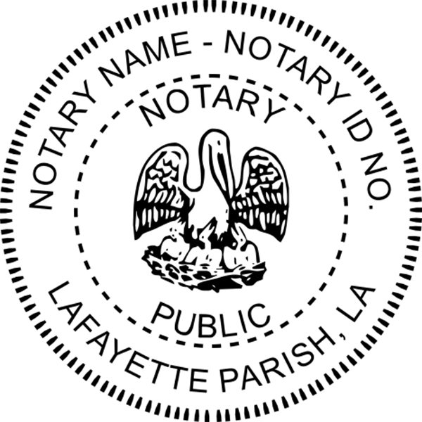 Louisiana Round Pink Notary Seal - alternate view