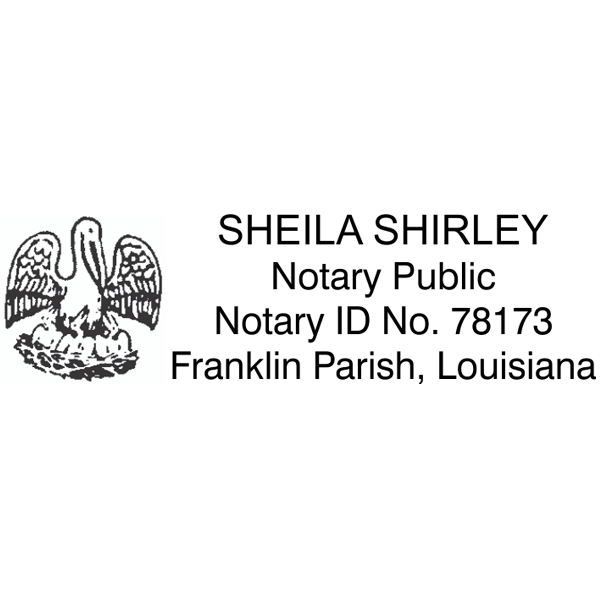 Louisiana Pink Rectangle Notary Stamp - alternate view