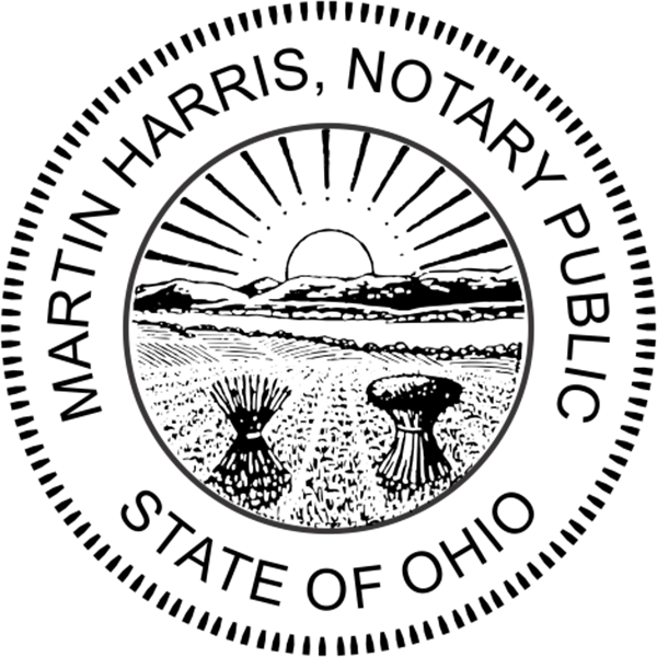 Ohio Round Pink Notary Seal - alternate view