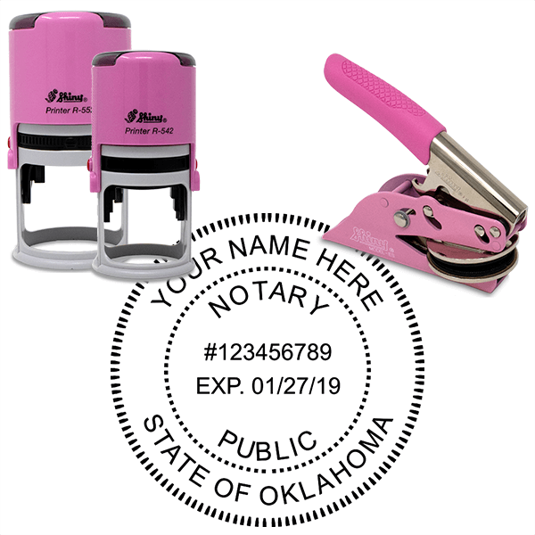 Oklahoma Notary Pink - Round Design