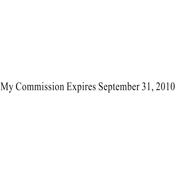 Notary Commission Expiration 1 Line Stamp - alternate view