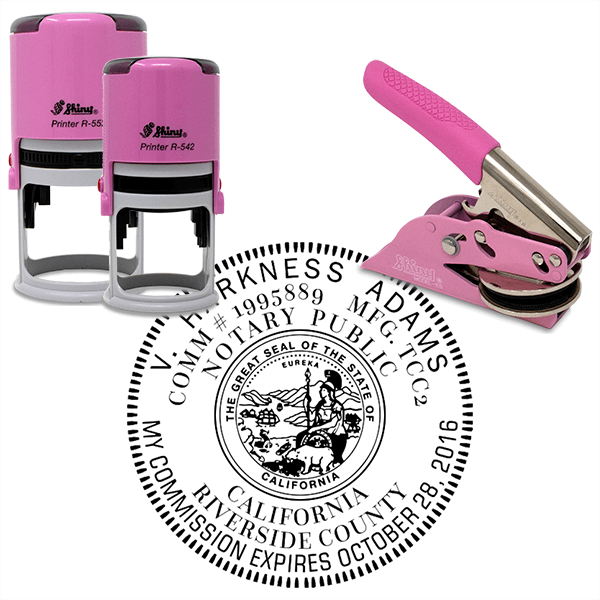 California Notary Pink - Round Design