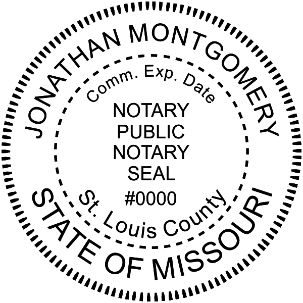 Missouri Round Pink Notary Seal - alternate view