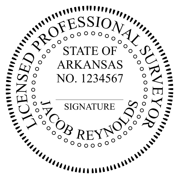 State of Arkansas Land Surveyor Seal Stamp - alternate view