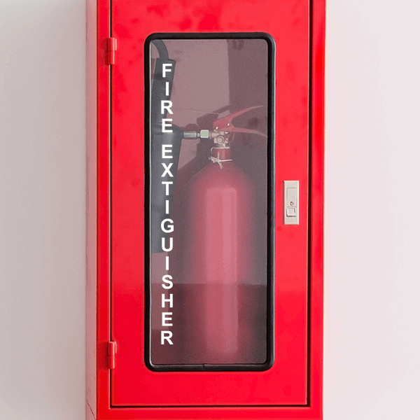 12" x 1" Vertical Fire Extinguisher Cut Vinyl Decal - alternate view