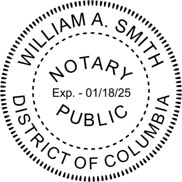 District of Columbia Washington DC Notary Public Seal - alternate view