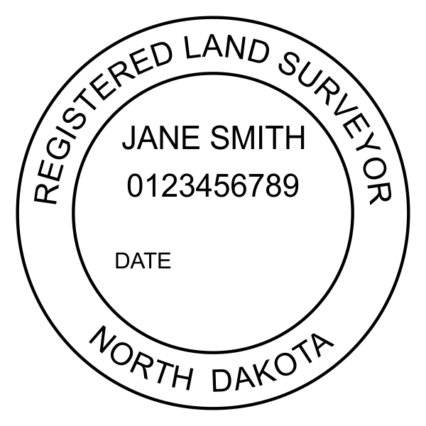 State of North Dakota Land Surveyor Seal - alternate view