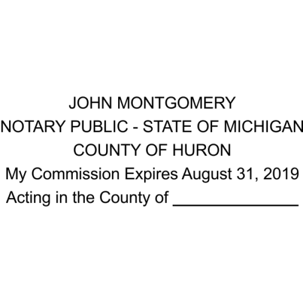Michigan Notary Seal Stamp - alternate view