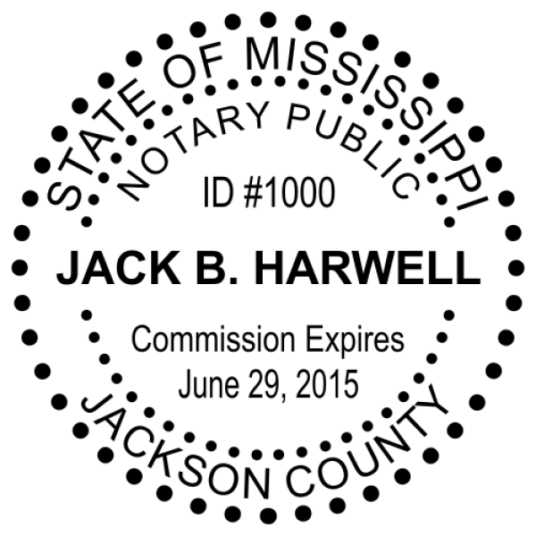 Mississippi Dots Round Notary Stamp - alternate view