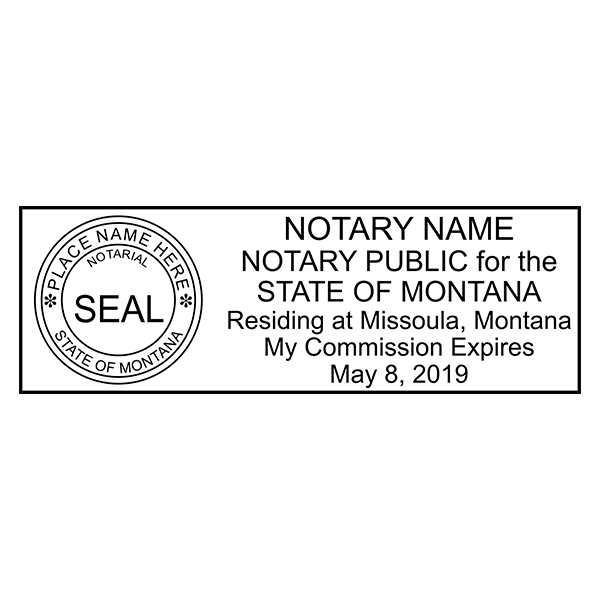 Montana Notary Public Stamp - alternate view